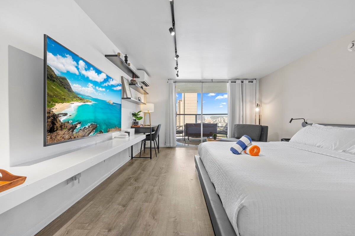 26FL-Renovated Modern & Chic King Studio-Waikiki
