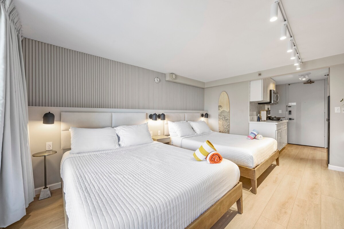 20F-Newly Remodeled Cozy Studio w/2Queens-Waikiki~