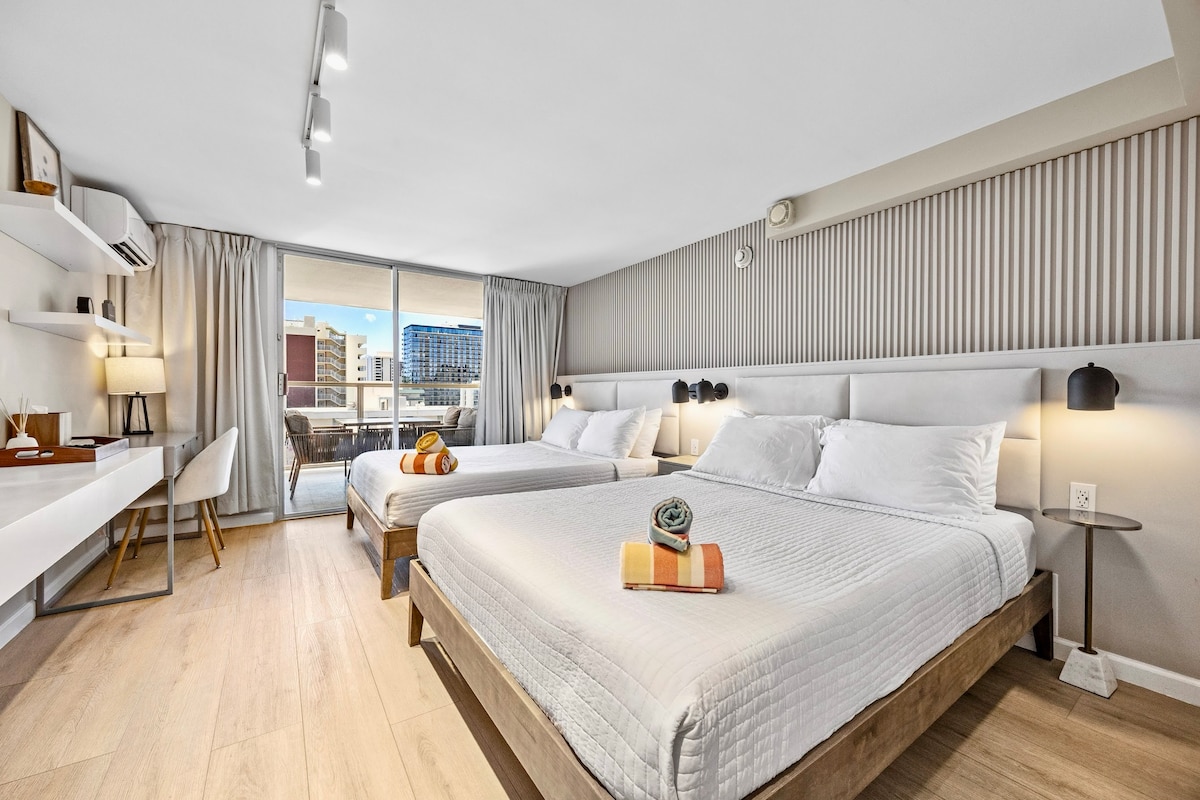 20F-Newly Remodeled Cozy Studio w/2Queens-Waikiki~