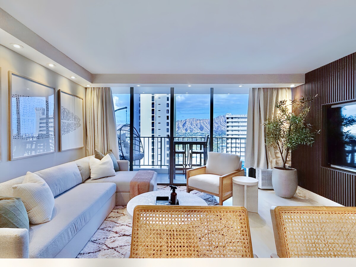 23F-Newly Renovated-Diamond Head View-1BR/Parking~
