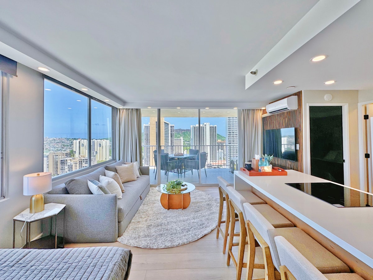 28F-Upscale Ocean View 1BR-3min Walk to Beach!