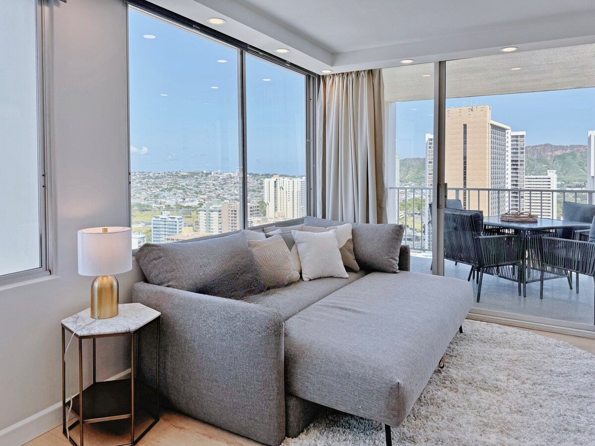 28F-Upscale Ocean View 1BR-3min Walk to Beach!