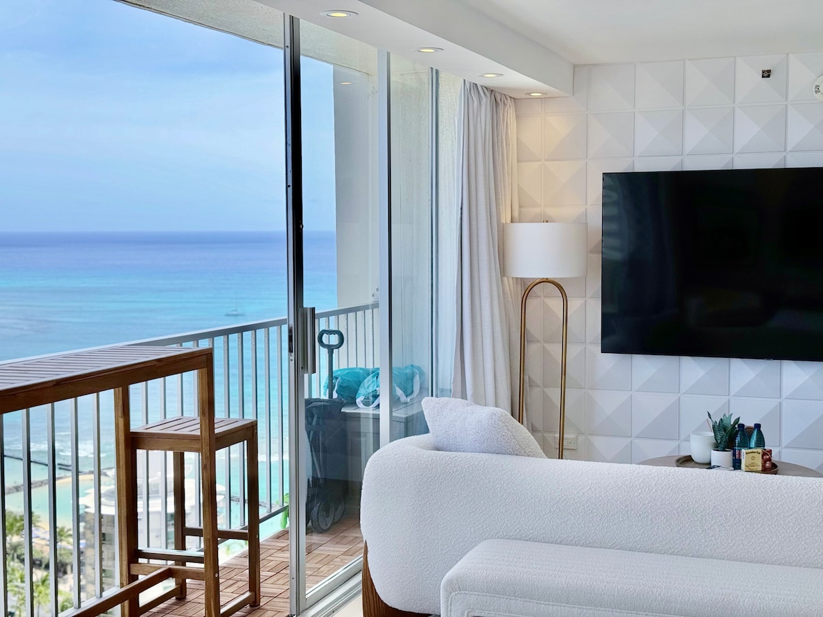 Top FL-Luxury Ocean View King Suite-Waikiki Beach~