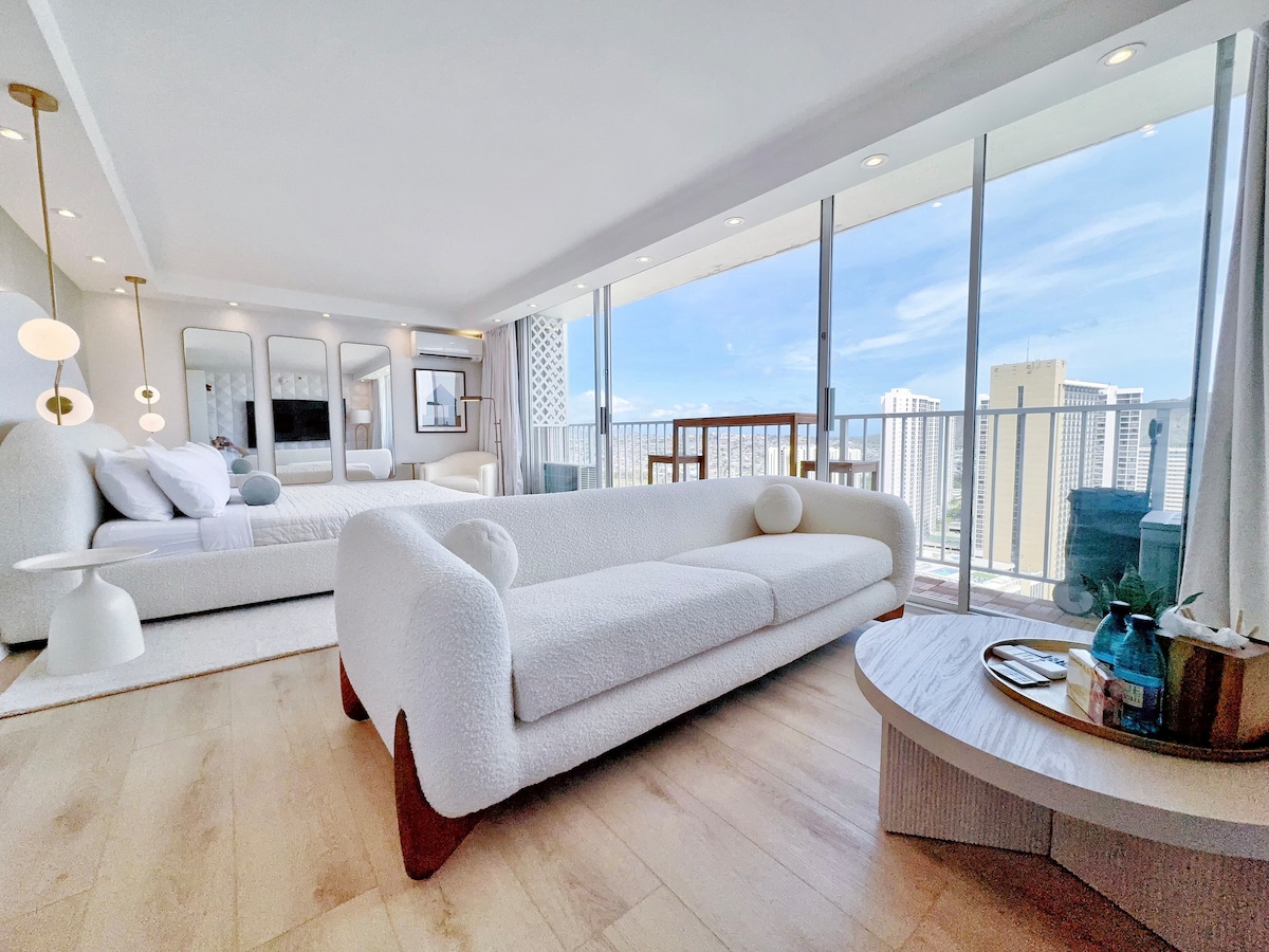 Top FL-Luxury Ocean View King Suite-Waikiki Beach~