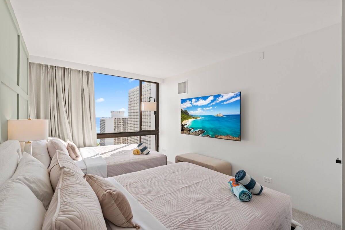 28FL-Upscale Ocean & Diamond Head View-1BR/Parking