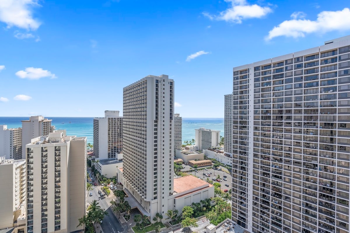 28FL-Upscale Ocean & Diamond Head View-1BR/Parking