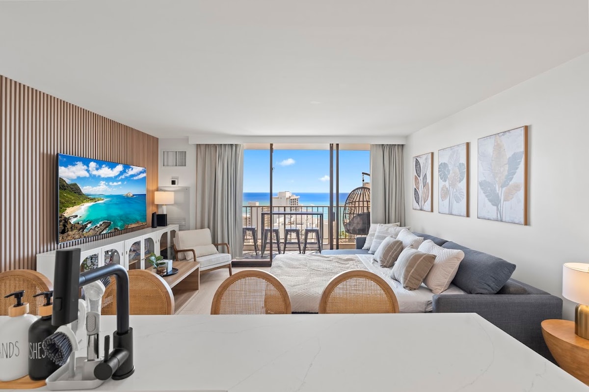 28FL-Upscale Ocean & Diamond Head View-1BR/Parking