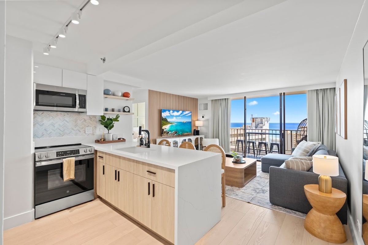 28FL-Upscale Ocean & Diamond Head View-1BR/Parking