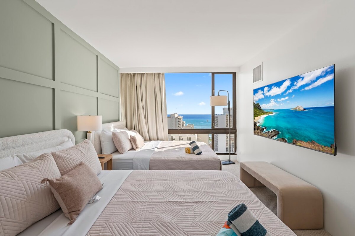 28FL-Upscale Ocean & Diamond Head View-1BR/Parking