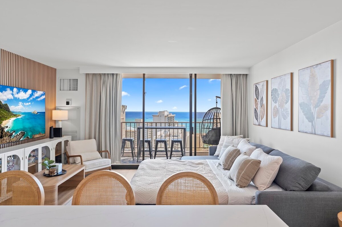 28FL-Upscale Ocean & Diamond Head View-1BR/Parking