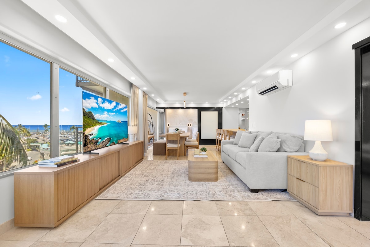 Beautiful Ilikai 2BR/2BTH Corner Suite-Waikiki