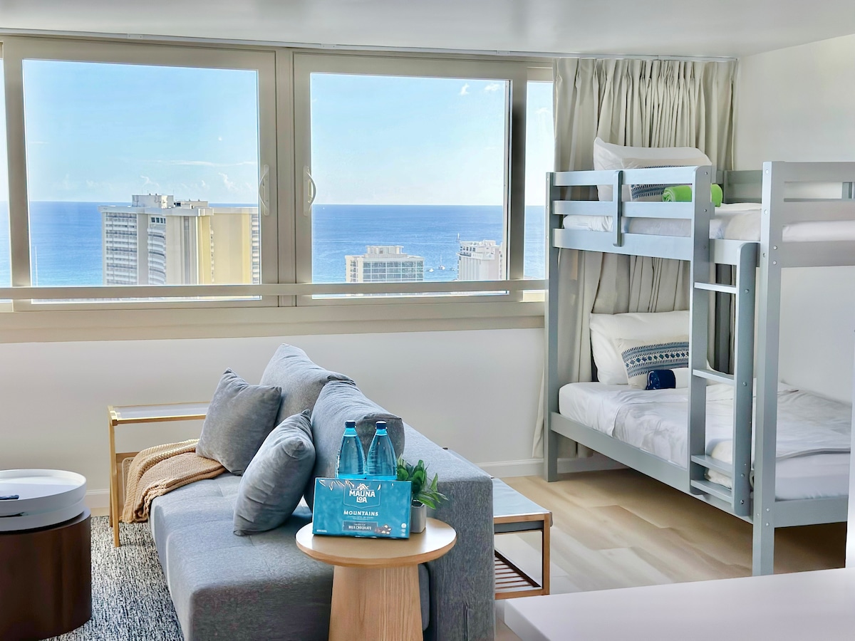 40F-High-FL Ocean View-1 Bedroom-Waikiki Beach!