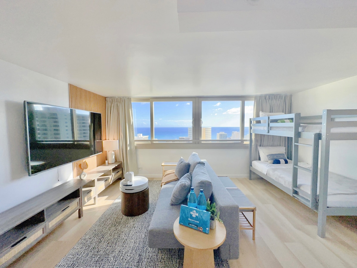 40F-High-FL Ocean View-1 Bedroom-Waikiki Beach!