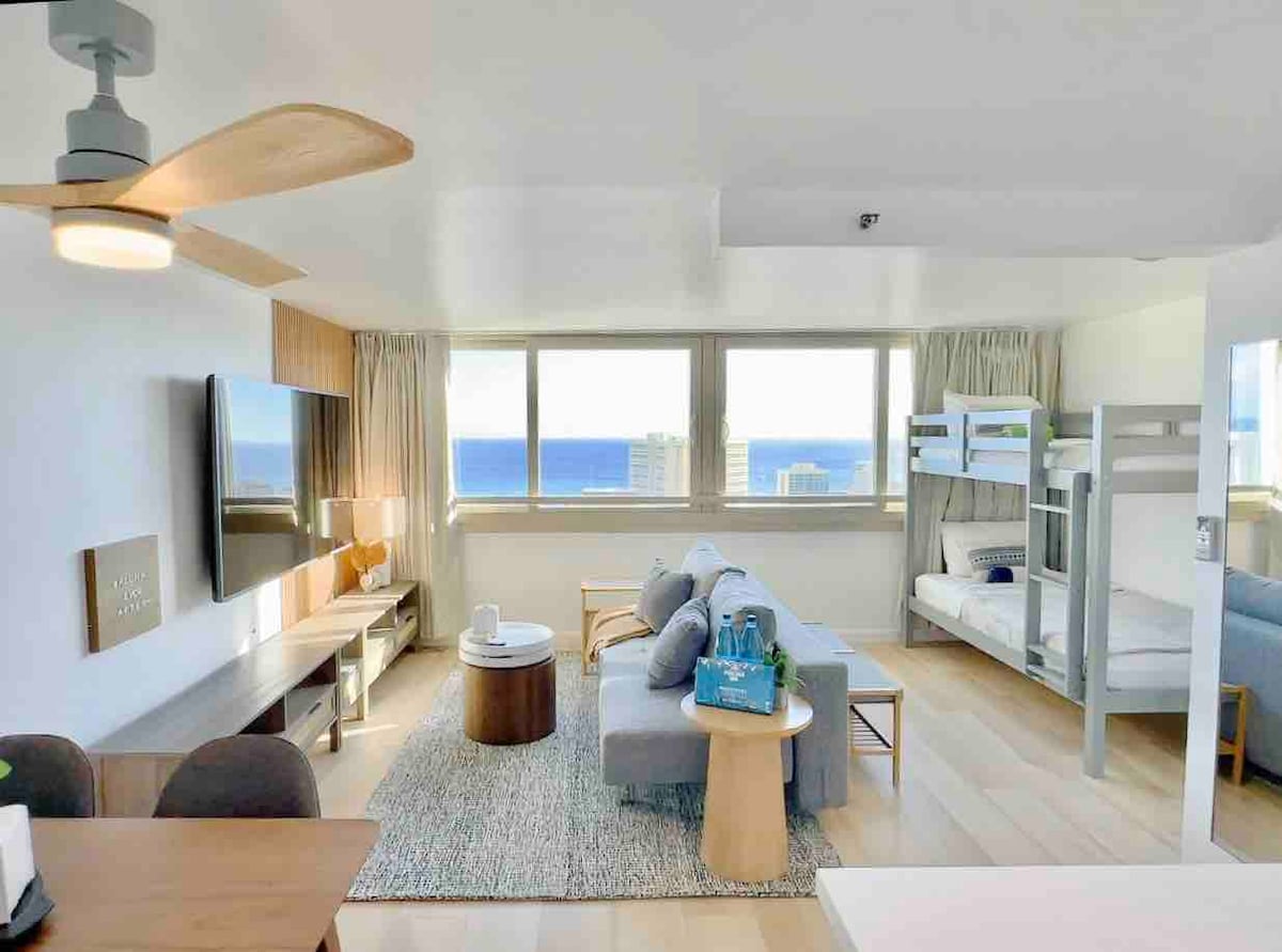 40F-High-FL Ocean View-1 Bedroom-Waikiki Beach!