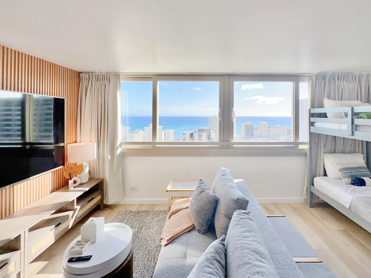 40F-High-FL Ocean View-1 Bedroom-Waikiki Beach!