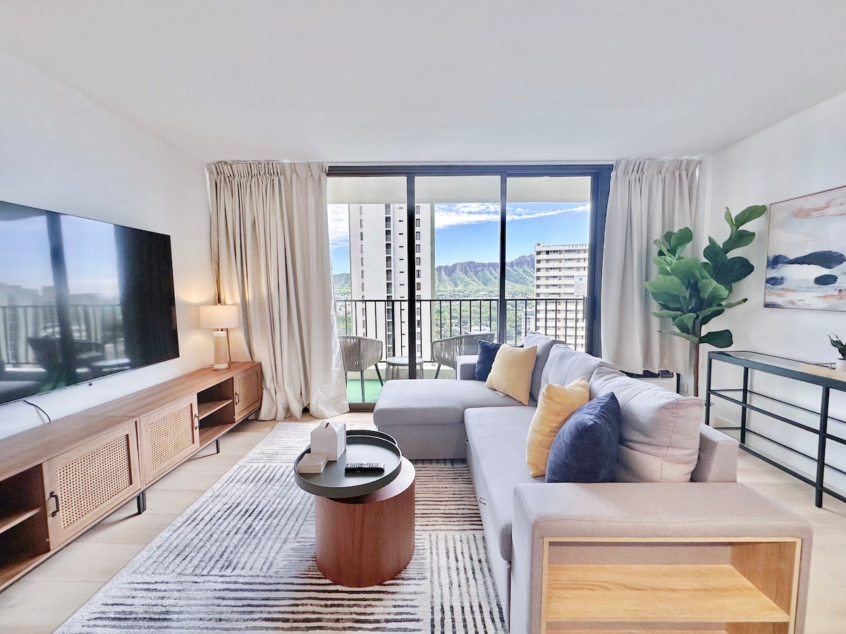 22F-Stunning 1BR-Waikiki Banyan-Diamond Head View