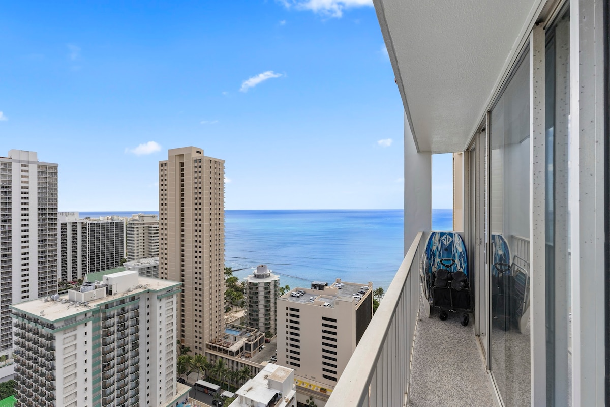 32nd FL-2BR Ocean View Penthouse-Waikiki Beach