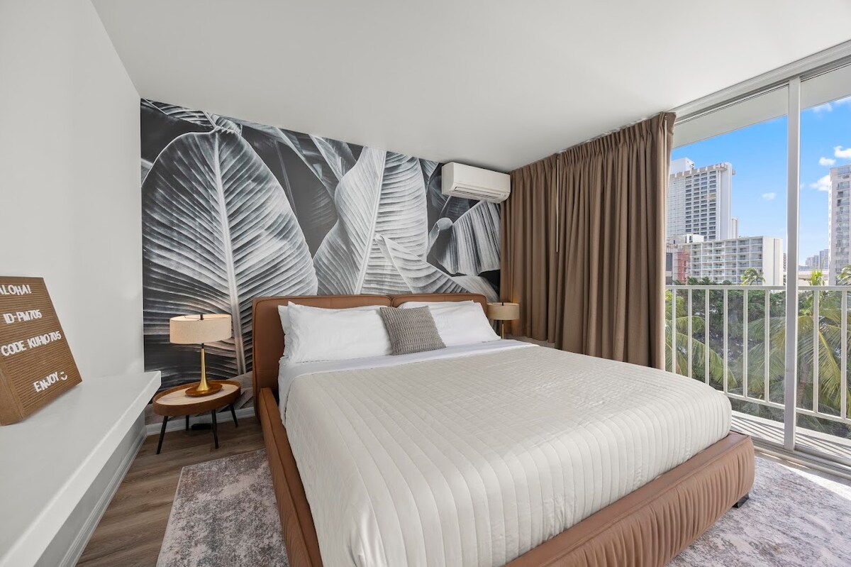 Gorgeous Upscale King Studio-5min to Waikiki Beach