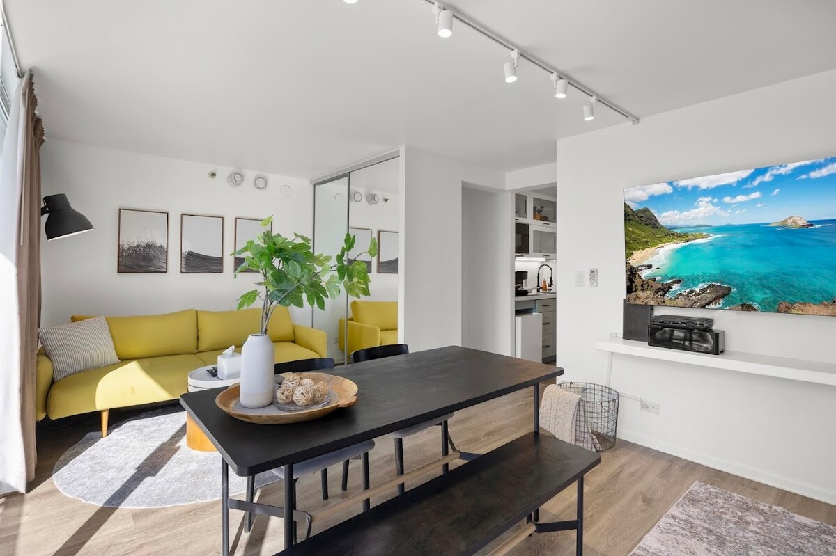 Gorgeous Upscale King Studio-5min to Waikiki Beach