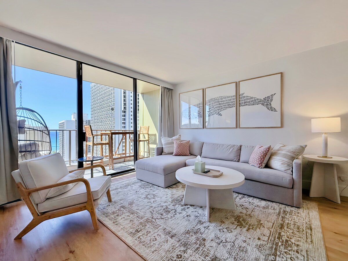 22FL-Upscale Fully Renovated-1BR-Waikiki!