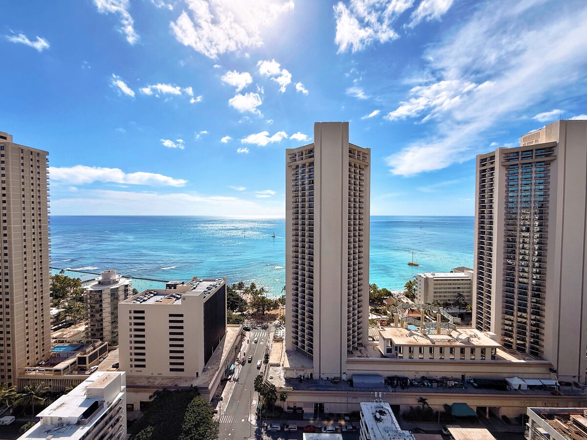 31FL-High Floor Oceanview-Waikiki-1BR-Near Beach!