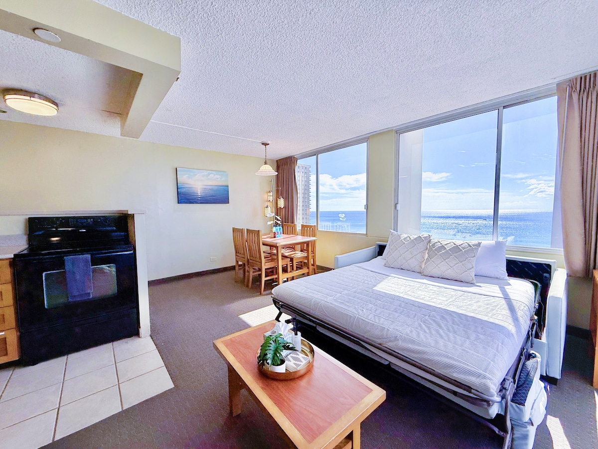 31FL-High Floor Oceanview-Waikiki-1BR-Near Beach!