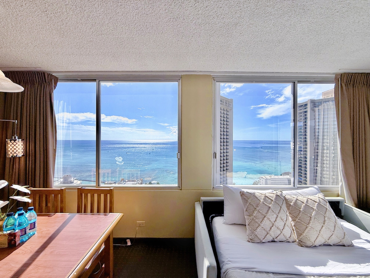 31FL-High Floor Oceanview-Waikiki-1BR-Near Beach!