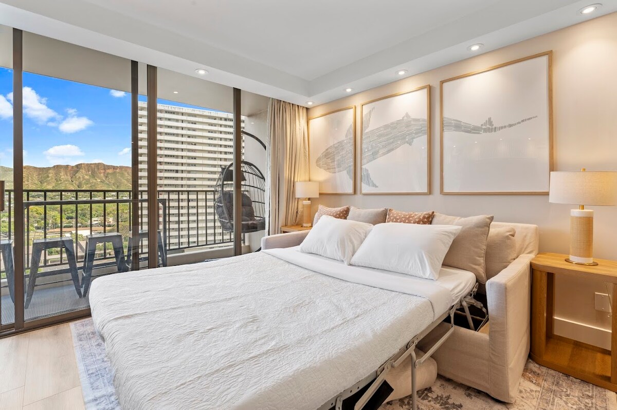 15FL-Upscale Chic Waikiki Banyan 1BR-Free Parking
