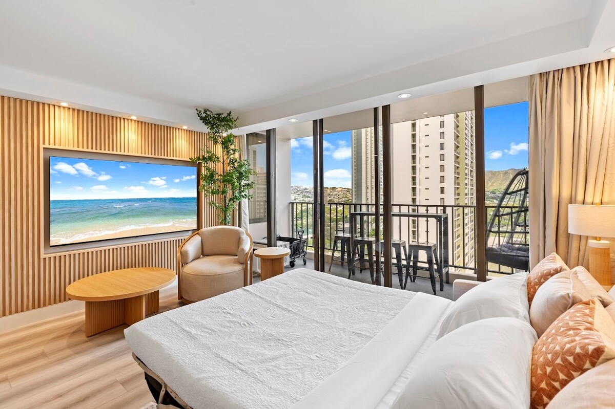 15FL-Upscale Chic Waikiki Banyan 1BR-Free Parking