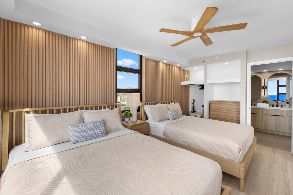 33F-Stunning Ocean View 1BR-Waikiki/Free Parking
