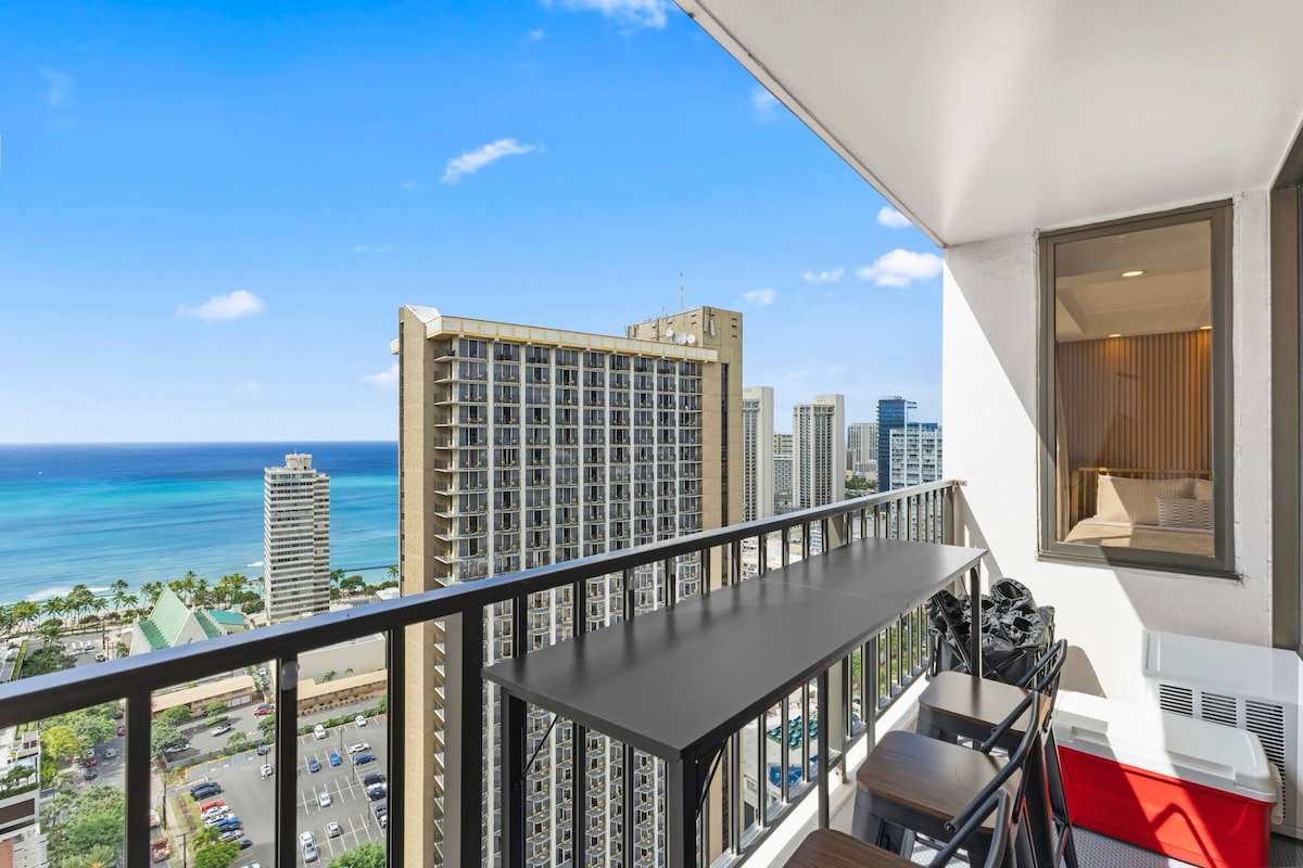 33F-Stunning Ocean View 1BR-Waikiki/Free Parking