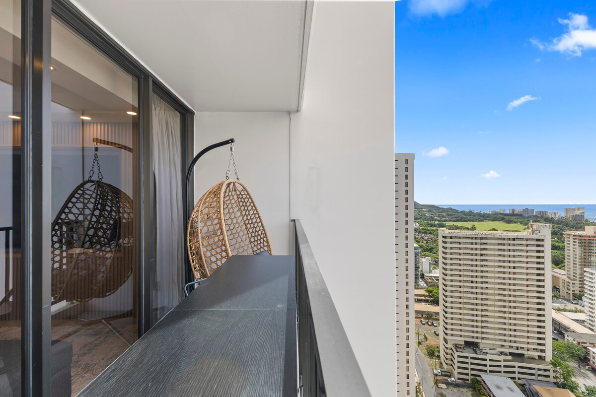 33F-Stunning Ocean View 1BR-Waikiki/Free Parking