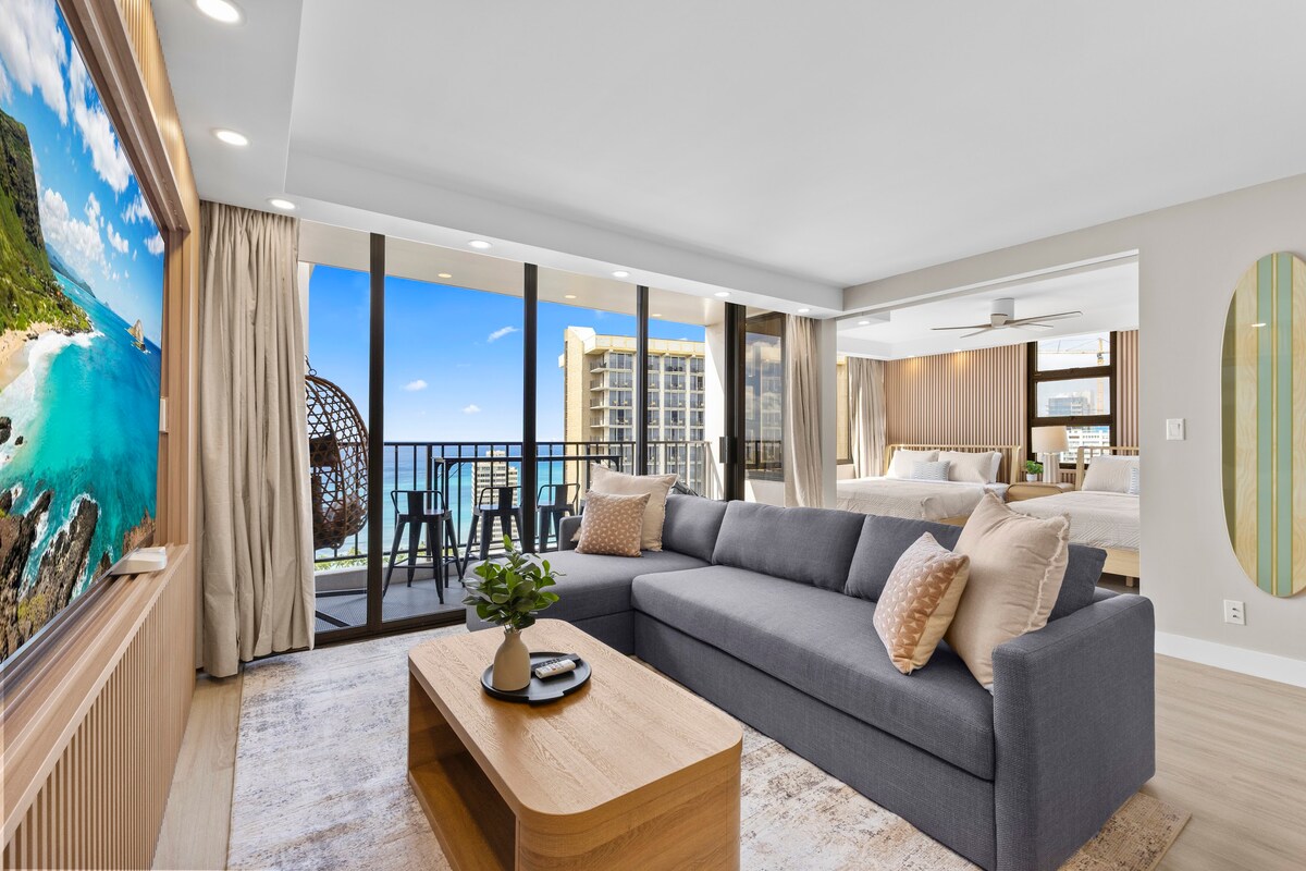 33F-Stunning Ocean View 1BR-Waikiki/Free Parking
