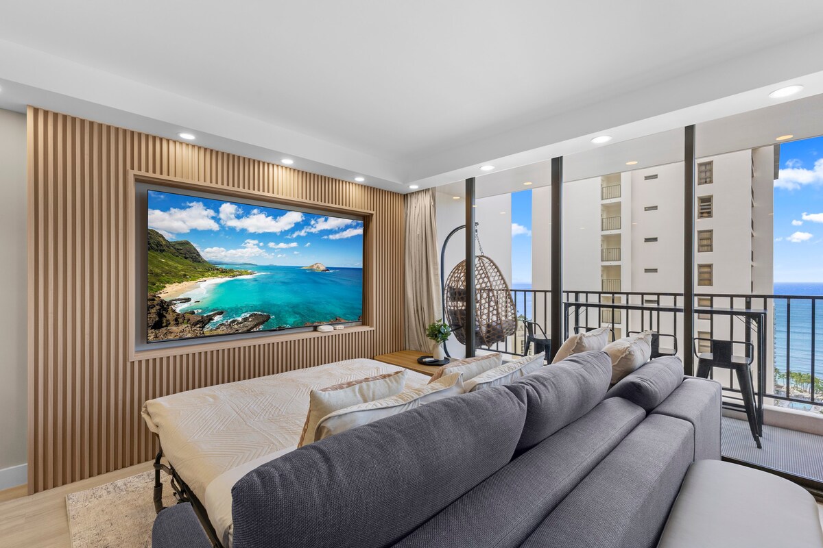 33F-Stunning Ocean View 1BR-Waikiki/Free Parking