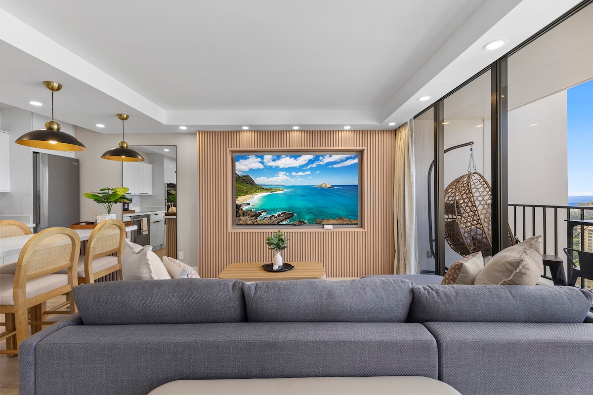 33F-Stunning Ocean View 1BR-Waikiki/Free Parking