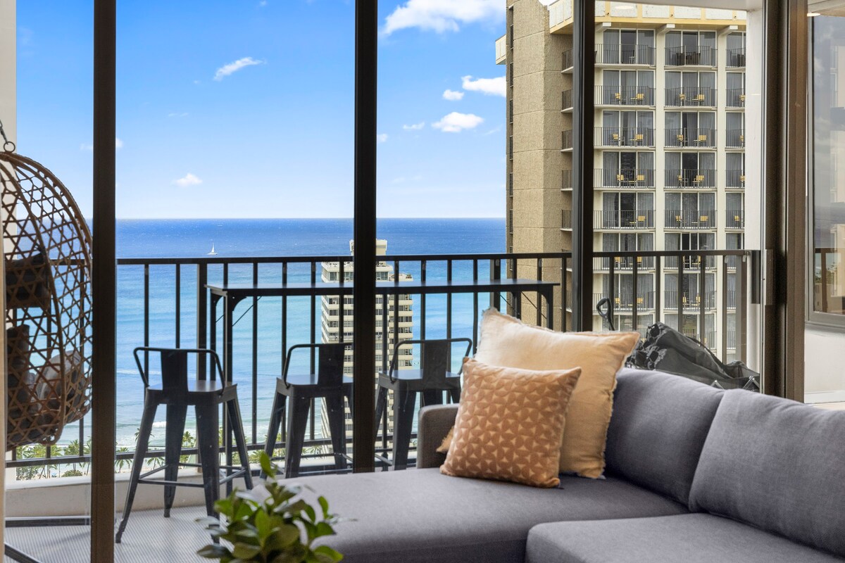 33F-Stunning Ocean View 1BR-Waikiki/Free Parking