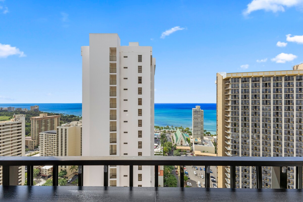 33F-Stunning Ocean View 1BR-Waikiki/Free Parking