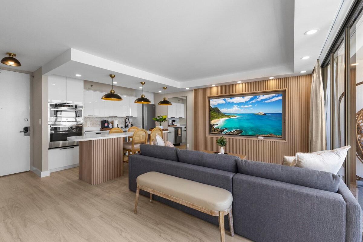 33F-Stunning Ocean View 1BR-Waikiki/Free Parking