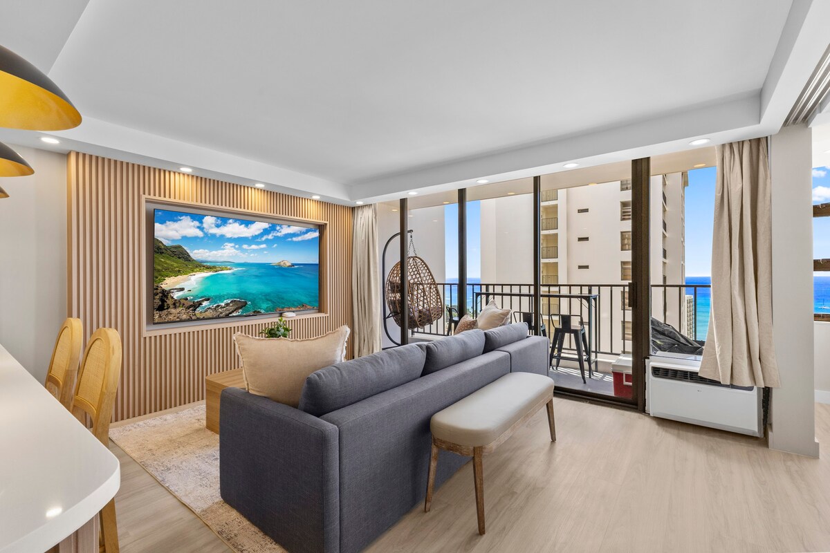 33F-Stunning Ocean View 1BR-Waikiki/Free Parking