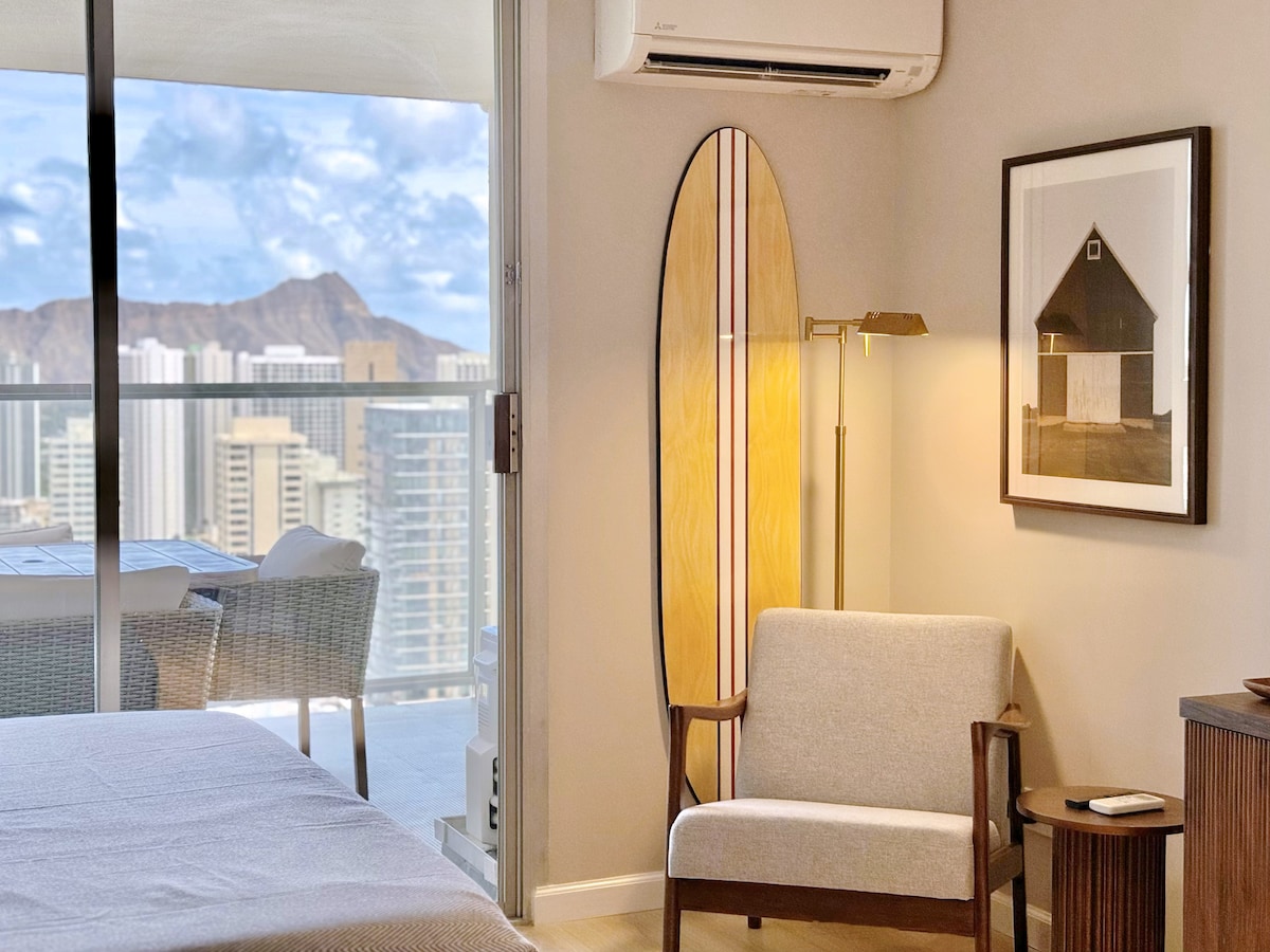 40FL-Ocean & Diamond Head Views-Premium Studio